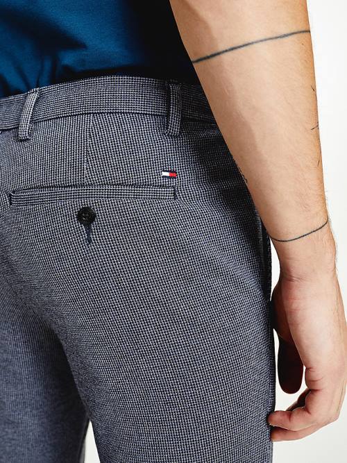 Tommy Hilfiger Bleecker Slim Puppytooth Check Nadrág Férfi Kék | TH107MRS