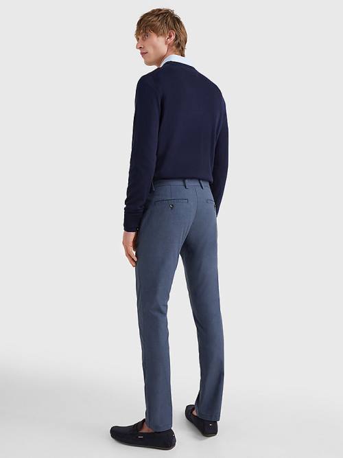 Tommy Hilfiger Bleecker Wool Look Slim Fit Nadrág Férfi Kék | TH273FJP