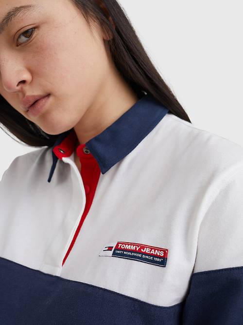 Tommy Hilfiger Boxy Cropped Long Sleeve Póló Női Kék | TH291LBJ