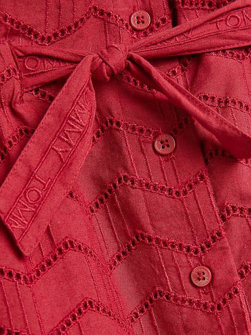 Tommy Hilfiger Broderie Anglaise Paperbag Derekú Szoknya Lány Piros | TH368EQC