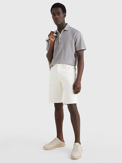 Tommy Hilfiger Brooklyn White Denim Shorts Farmer Férfi Denim | TH768IPB