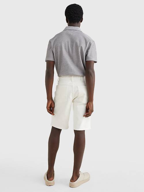 Tommy Hilfiger Brooklyn White Denim Shorts Farmer Férfi Denim | TH768IPB