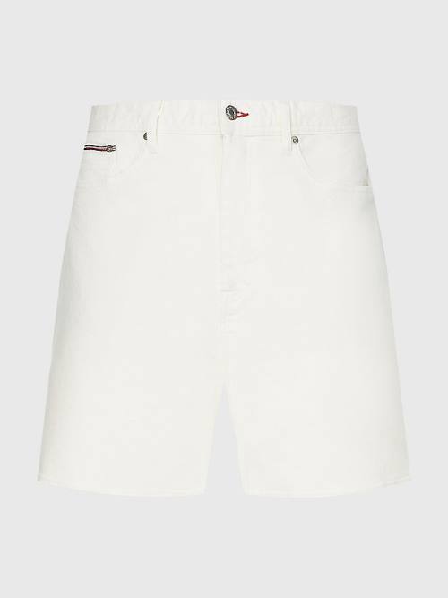 Tommy Hilfiger Brooklyn White Denim Shorts Farmer Férfi Denim | TH768IPB