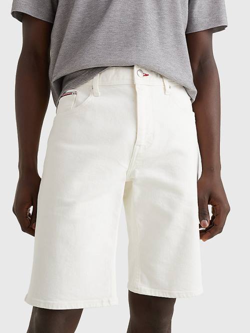 Tommy Hilfiger Brooklyn White Denim Shorts Farmer Férfi Denim | TH768IPB