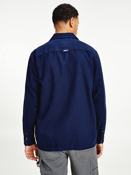 Tommy Hilfiger Brushed Organic Pamut Overshirt Ingek Férfi Kék | TH316JHX