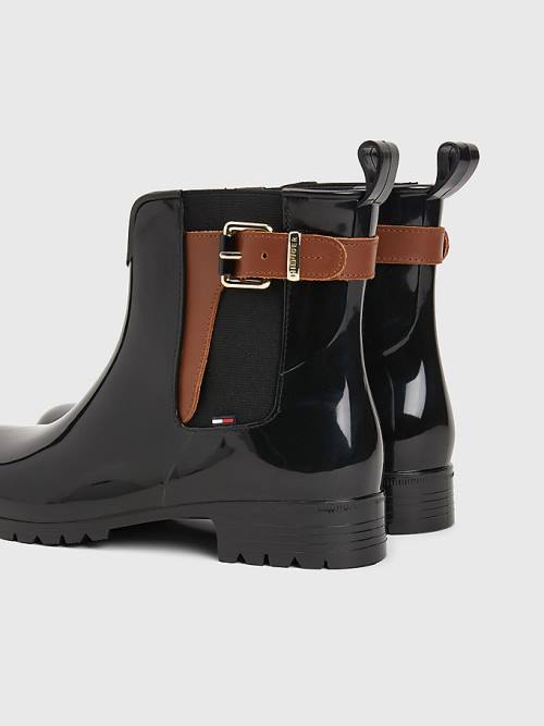 Tommy Hilfiger Buckled Ankle Wellies Bakancs Női Fekete | TH208LWS