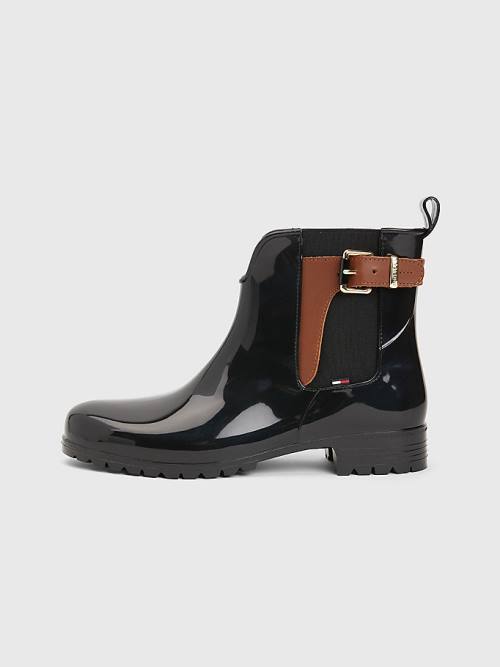 Tommy Hilfiger Buckled Ankle Wellies Bakancs Női Fekete | TH208LWS