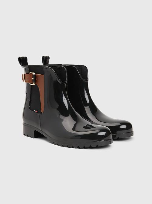 Tommy Hilfiger Buckled Ankle Wellies Bakancs Női Fekete | TH208LWS