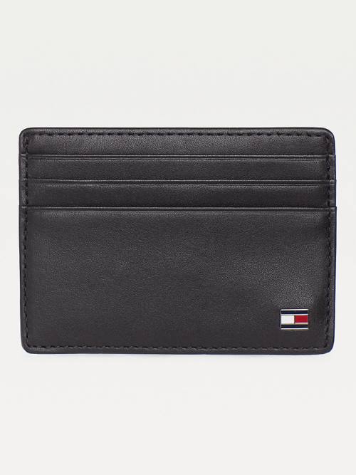 Tommy Hilfiger Bőr Card Holder Pénztárca Férfi Fekete | TH735TWD