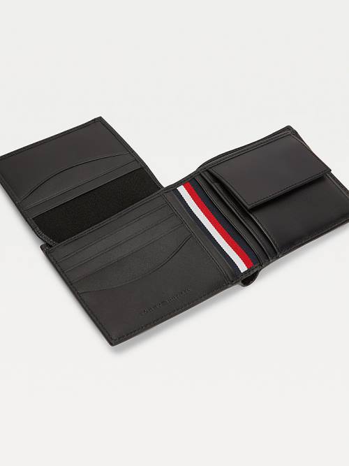 Tommy Hilfiger Bőr Credit Card Pénztárca Férfi Fekete | TH317DCN