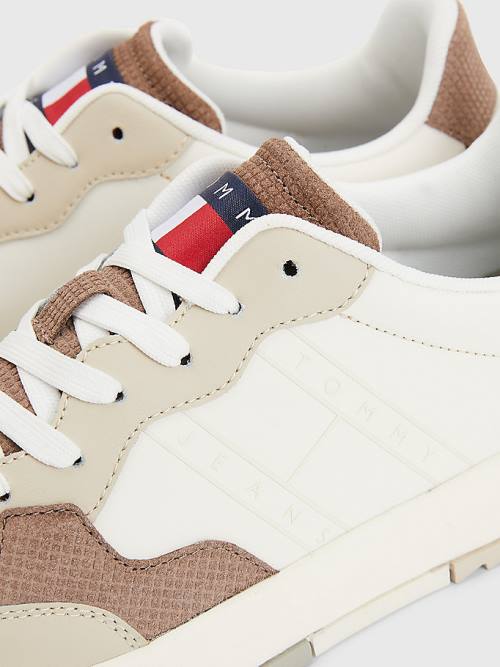 Tommy Hilfiger Bőr Cupsole Tornacipő Férfi Bézs | TH260GCB