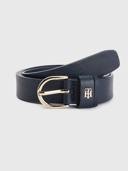 Tommy Hilfiger Bőr Monogram Öv Női Kék | TH216YZK