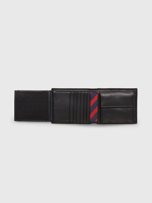 Tommy Hilfiger Bőr Trifold Pénztárca Férfi Fekete | TH672XVC