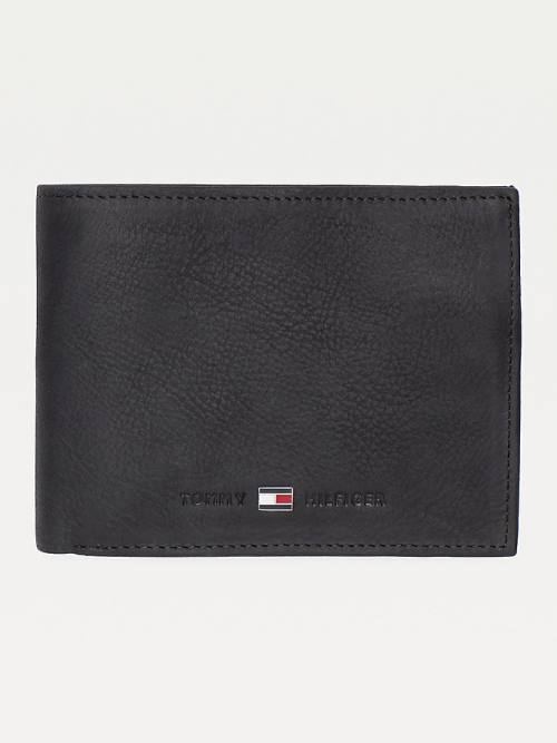 Tommy Hilfiger Bőr Trifold Pénztárca Férfi Fekete | TH672XVC