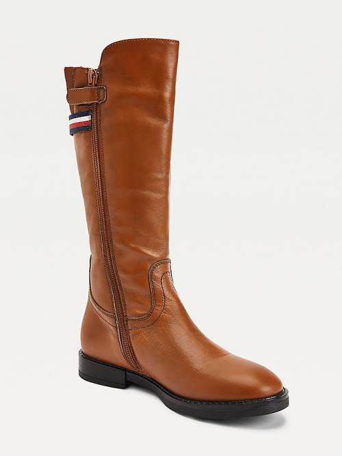 Tommy Hilfiger Calf Bőr Bakancs Lány Barna | TH970JPY