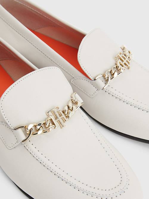 Tommy Hilfiger Chain Bőr Loafer Cipő Női Bézs | TH427SLX