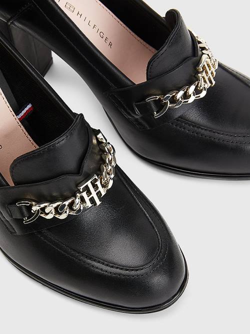 Tommy Hilfiger Chain High Loafers Magassarkú Női Fekete | TH506FXR