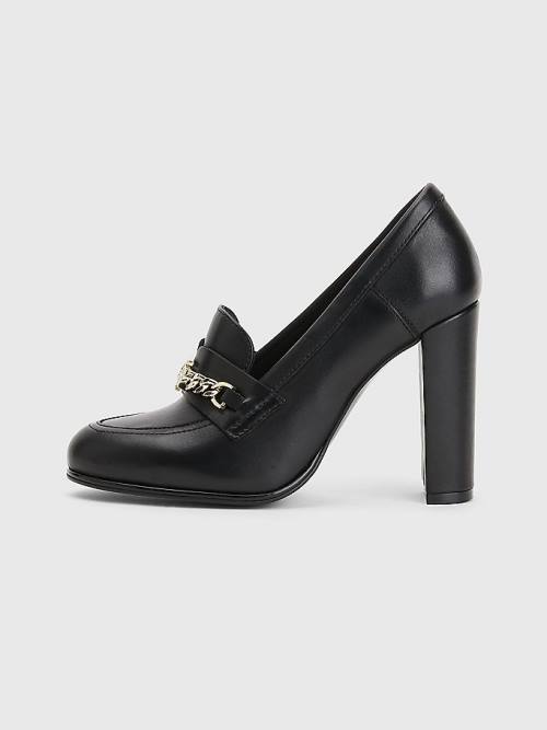 Tommy Hilfiger Chain High Loafers Magassarkú Női Fekete | TH506FXR