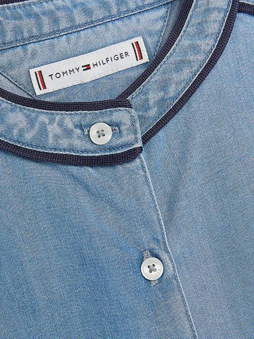 Tommy Hilfiger Chambray Piping Shirt Póló Lány Denim | TH504BTP