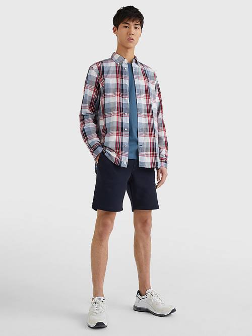 Tommy Hilfiger Check Regular Fit Ingek Férfi Kék | TH278ILM