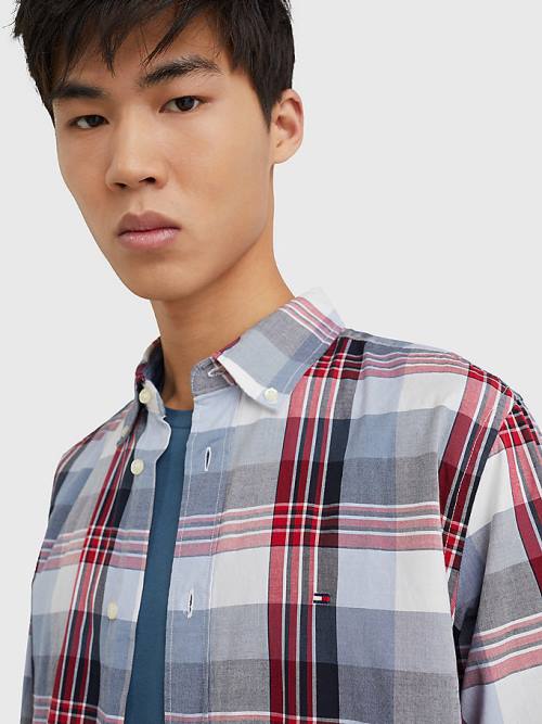 Tommy Hilfiger Check Regular Fit Ingek Férfi Kék | TH278ILM