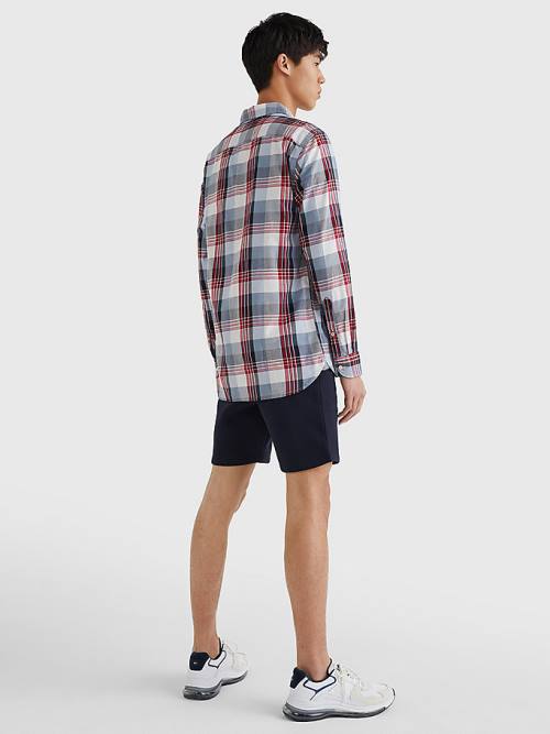 Tommy Hilfiger Check Regular Fit Ingek Férfi Kék | TH278ILM