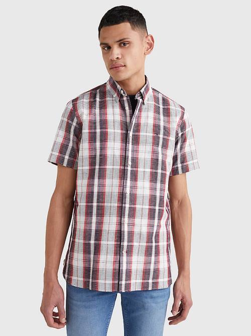 Tommy Hilfiger Check Rövid Sleeve Regular Fit Ingek Férfi Piros | TH586ELK