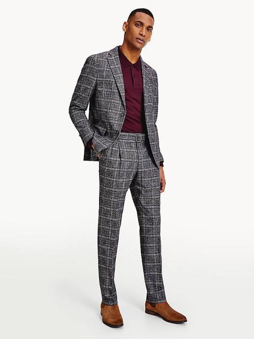 Tommy Hilfiger Check Slim Fit Blézerek Férfi Szürke | TH425HGL