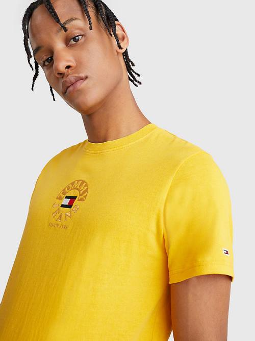 Tommy Hilfiger Circle Logo Póló Férfi Sárga | TH431VIB