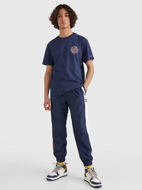 Tommy Hilfiger Circular Back Logo Póló Férfi Kék | TH754LAB