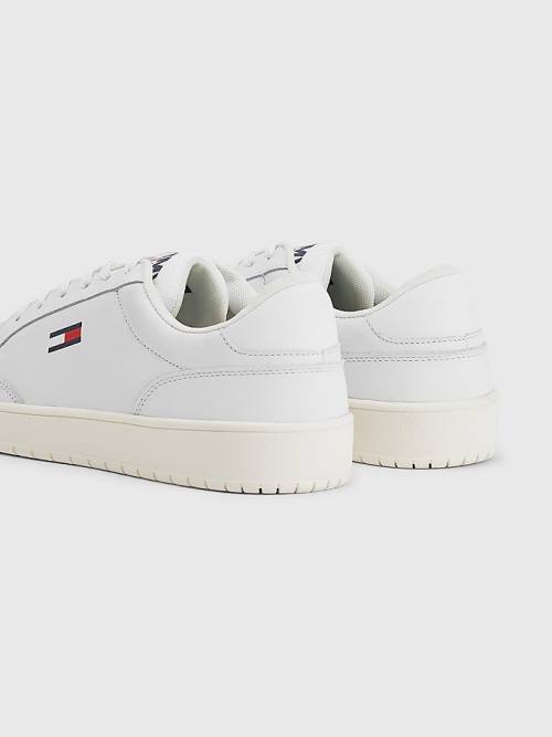 Tommy Hilfiger City Bőr Cupsole Tornacipő Férfi Fehér | TH827PQU