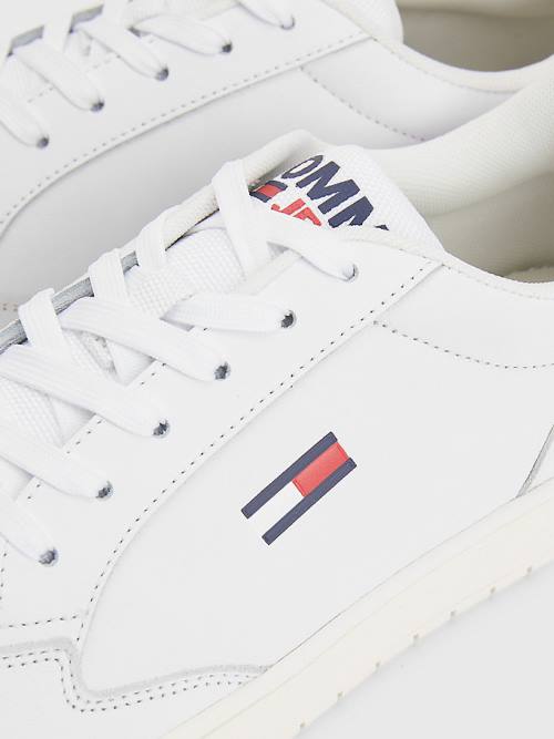 Tommy Hilfiger City Bőr Cupsole Tornacipő Férfi Fehér | TH827PQU