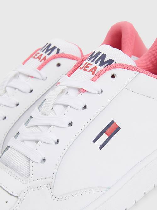 Tommy Hilfiger Classic Bőr Cupsole Tornacipő Női Fehér | TH180LDG