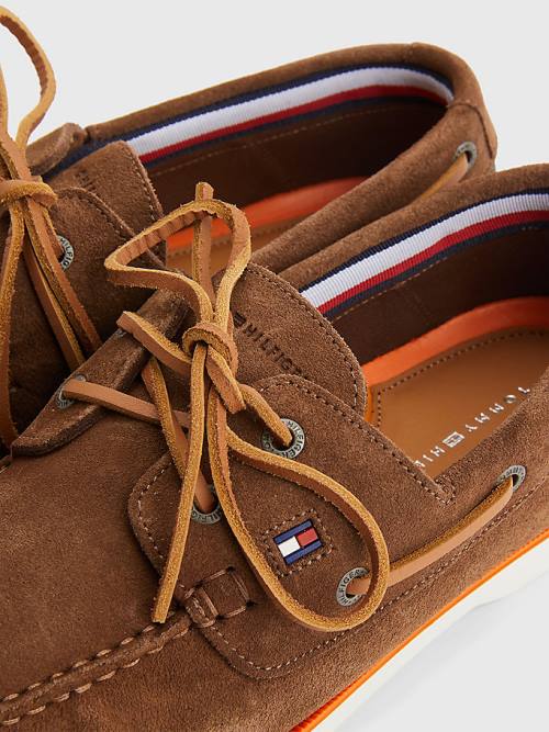 Tommy Hilfiger Classic Velúr Csónak Alkalmi Cipő Férfi Bézs | TH324ULY