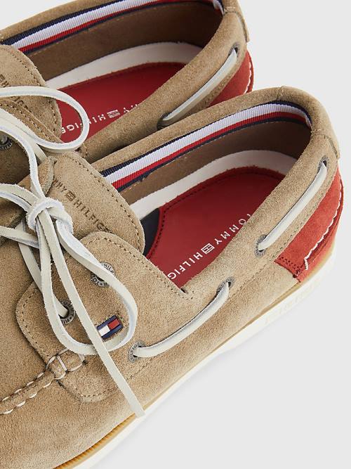 Tommy Hilfiger Classic Velúr Csónak Alkalmi Cipő Férfi Barna | TH546PAY