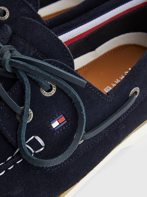 Tommy Hilfiger Classic Velúr Csónak Alkalmi Cipő Férfi Kék | TH835FAQ