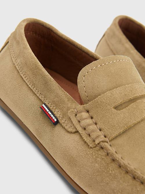 Tommy Hilfiger Classic Velúr Driving Alkalmi Cipő Férfi Barna | TH329YIX