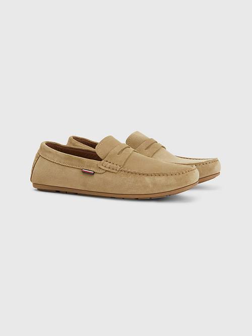 Tommy Hilfiger Classic Velúr Driving Alkalmi Cipő Férfi Barna | TH329YIX