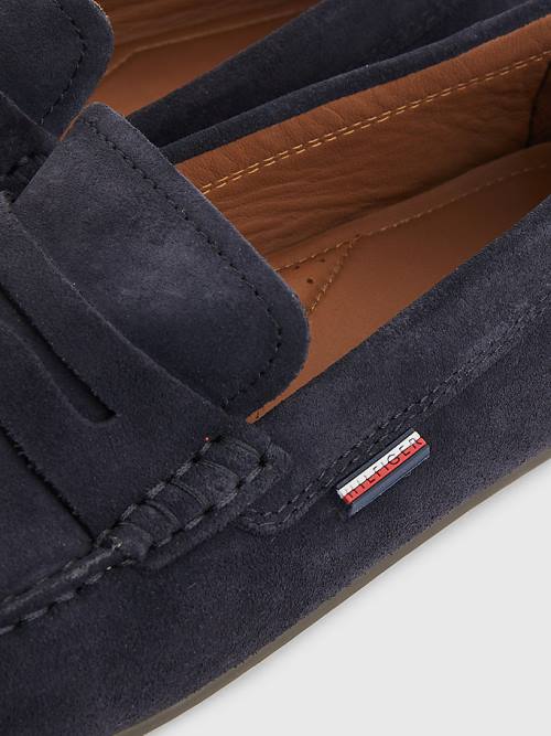 Tommy Hilfiger Classic Velúr Driving Alkalmi Cipő Férfi Kék | TH823QLW