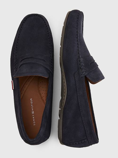 Tommy Hilfiger Classic Velúr Driving Alkalmi Cipő Férfi Kék | TH823QLW