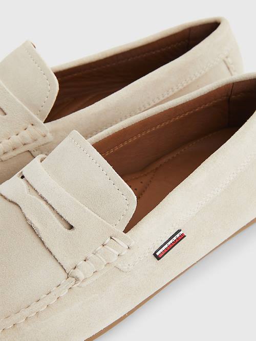 Tommy Hilfiger Classic Velúr Driving Alkalmi Cipő Férfi Bézs | TH953IOV