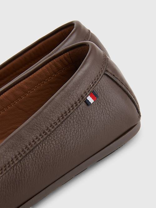 Tommy Hilfiger Classics Bőr Driving Ruha Cipő Férfi Barna | TH368YAU