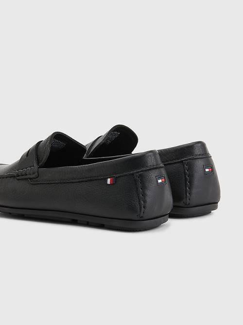 Tommy Hilfiger Classics Bőr Driving Ruha Cipő Férfi Fekete | TH719LZR