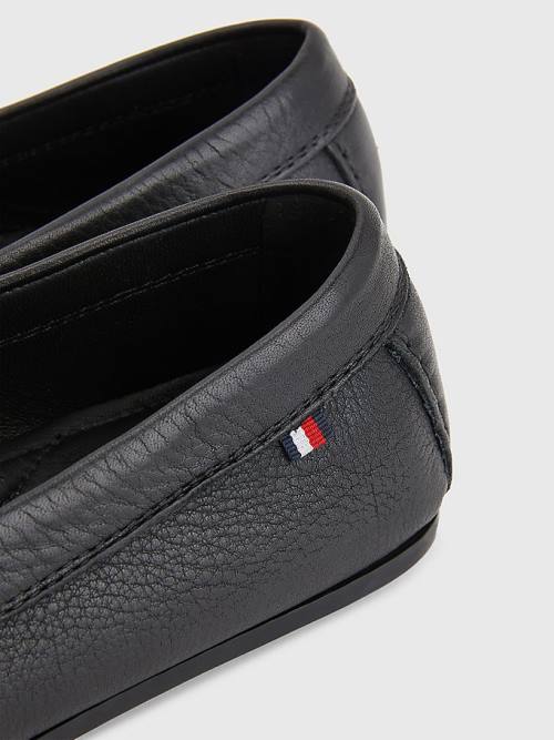 Tommy Hilfiger Classics Bőr Driving Ruha Cipő Férfi Fekete | TH719LZR