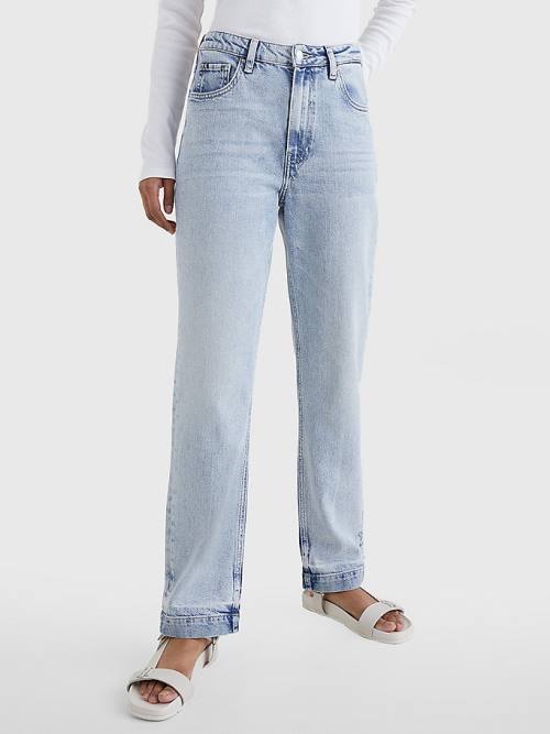 Tommy Hilfiger Classics High Rise Straight Faded Let-Down Farmer Női Denim | TH123UPL