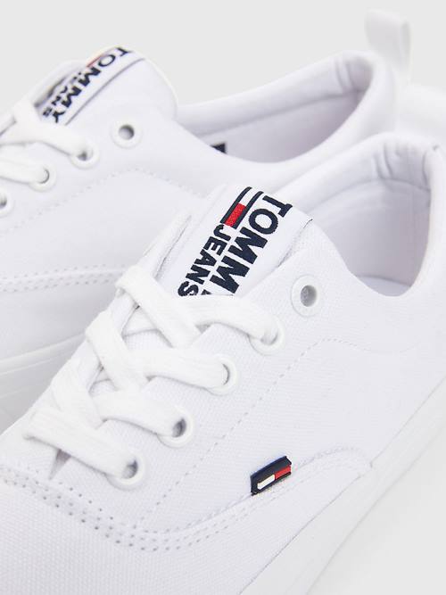 Tommy Hilfiger Classics Low-Top Pamut Tornacipő Női Fehér | TH031PZG