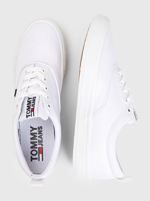 Tommy Hilfiger Classics Low-Top Pamut Tornacipő Női Fehér | TH031PZG