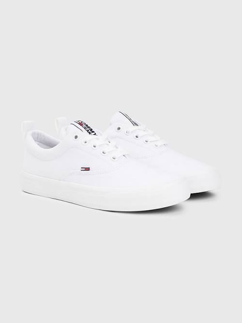 Tommy Hilfiger Classics Low-Top Pamut Tornacipő Női Fehér | TH031PZG