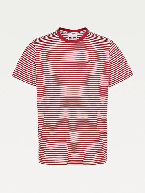 Tommy Hilfiger Classics Stripe Póló Férfi Piros | TH057BUN