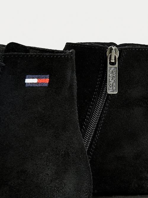 Tommy Hilfiger Classics Velúr Chelsea Bakancs Férfi Fekete | TH842GZB